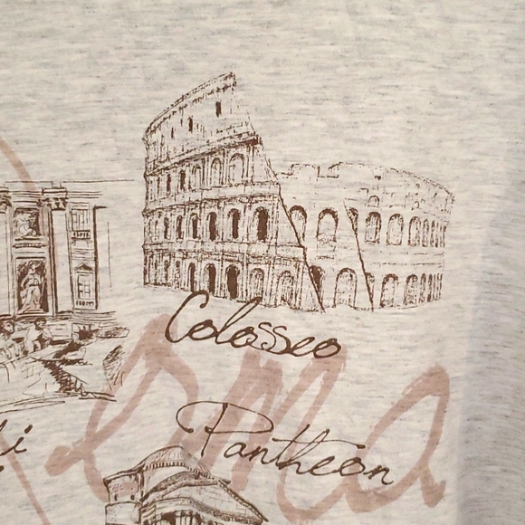 ITALIA ITALY Commemorative souvenir graphic tee shirt XL Roma Trevi Colosseo - Picture 3 of 7